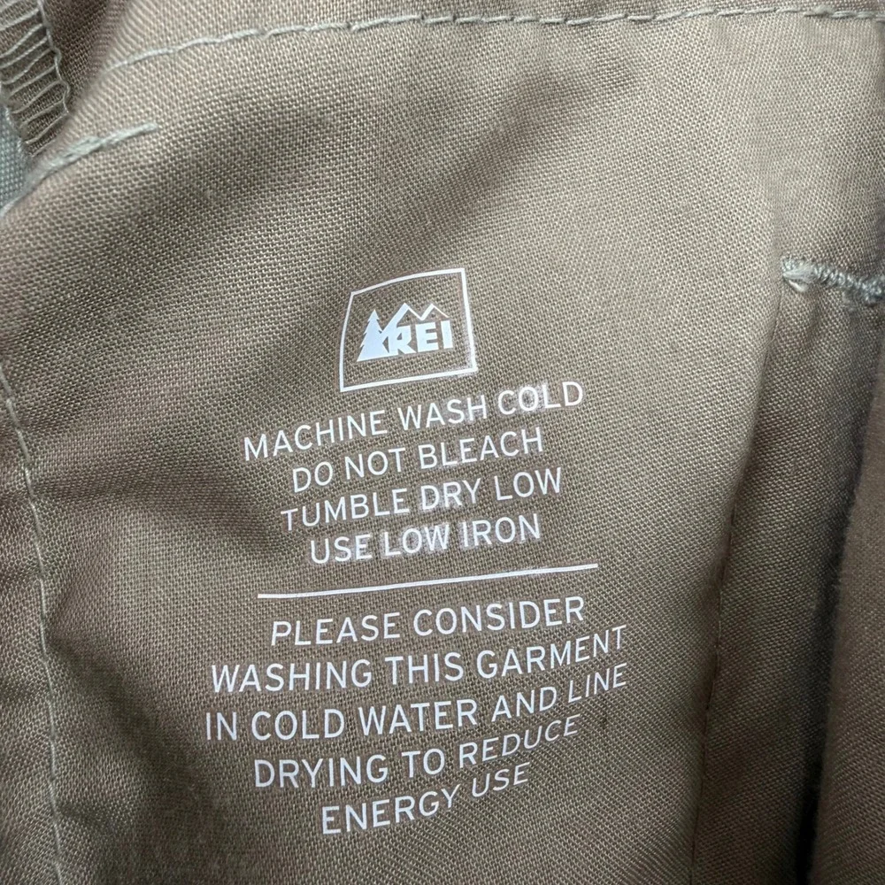 REI Co-op Sahara Path Pants Mens 36x32 Sage Green Hiking Travel Nylon Trousers
